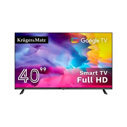 TV Kruger&Matz de 40" FHD com Google TV 5.0, DVB-T2/S2/T/C H.265 HEVC