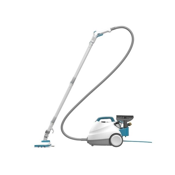Limpadora a vapor Black & Decker BHSMP2314-QS, cilindro de 1,2 L, 2300 W, azul e branca.
