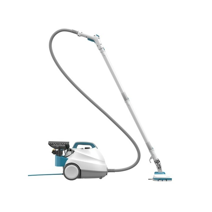 Limpadora a vapor Black & Decker BHSMP2314-QS, cilindro de 1,2 L, 2300 W, azul e branca.