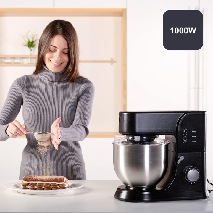 BLACK+DECKER BXKM1001E – 1000W Stand Mixer | 8 Speeds + Turbo | Planetary Mixing