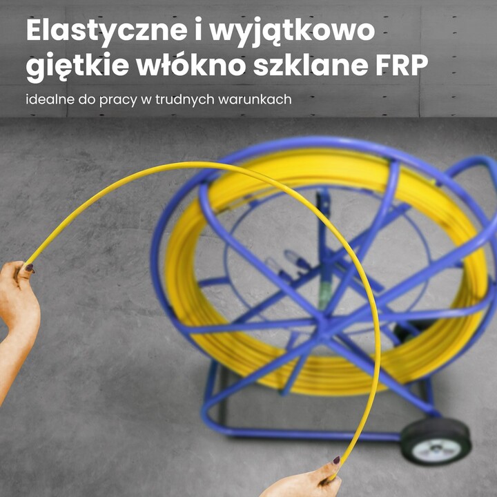 EXTRALINK Pilot 9mm 100m varilla de tracción de cable fibra de vidrio FRP amarillo