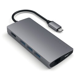 Satechi V2 Dock Multiport Adapter with USB 3.2 Gen 1 (3.1 Gen 1) Type-C Gray