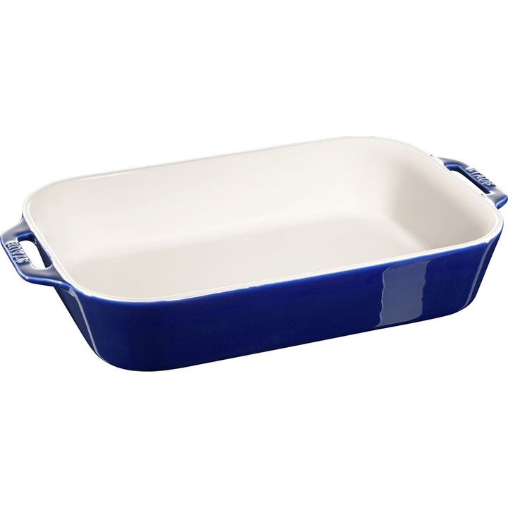 Staub rectangular ceramic tray - 4.5 liters, blue