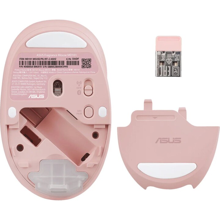 ASUS Ratón MD101 BT+2.4GHZ ROSA