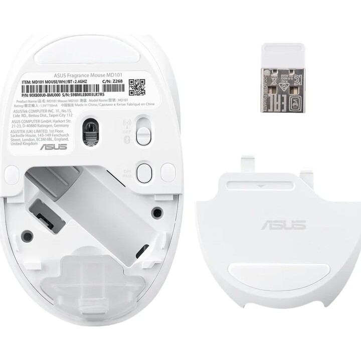 ASUS MD101 BT+2.4GHZ Mouse White