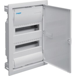 Built-in wardrobe with metal door, 2 rows