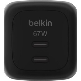 Belkin WCH020kqBK Caricatore GaN 67W USB-C a doppia ricarica rapida, nero