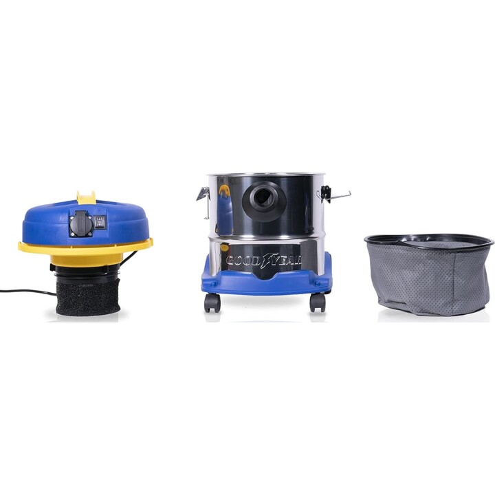 Goodyear - 1200W Wet and Dry Vacuum Cleaner, 20L Stainless Steel Tank