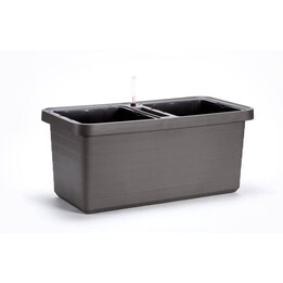 URBALIVE BERBERIS DUO selbstbewässernder Pflanzkübel, 78 x 39 cm, grau.