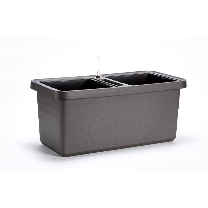 Vaso autoirrigável URBALIVE BERBERIS DUO, 78 x 39 cm, cinza.
