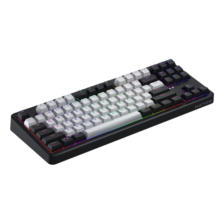 Tastiera da gioco wireless HATOR Rockfall 3 TKL USB + RF Wireless + Bluetooth QWERTY layout internazionale USA nera