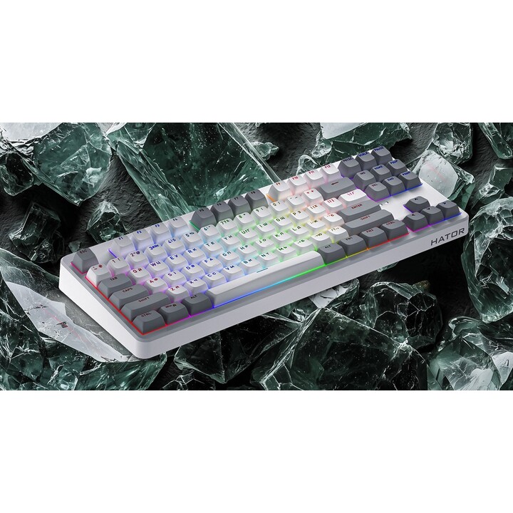 Tastiera da gioco wireless HATOR Rockfall 3 TKL USB + RF Wireless + Bluetooth QWERTY layout internazionale USA nera