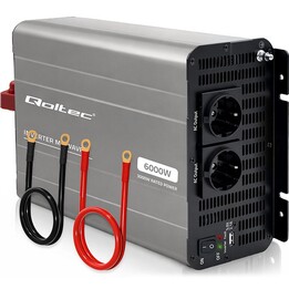 Convertidor de voltaje Qoltec MS Wave | 12V a 230V | 3000/6000W | USB | Compatible con LiFePO4 GEL AGM
