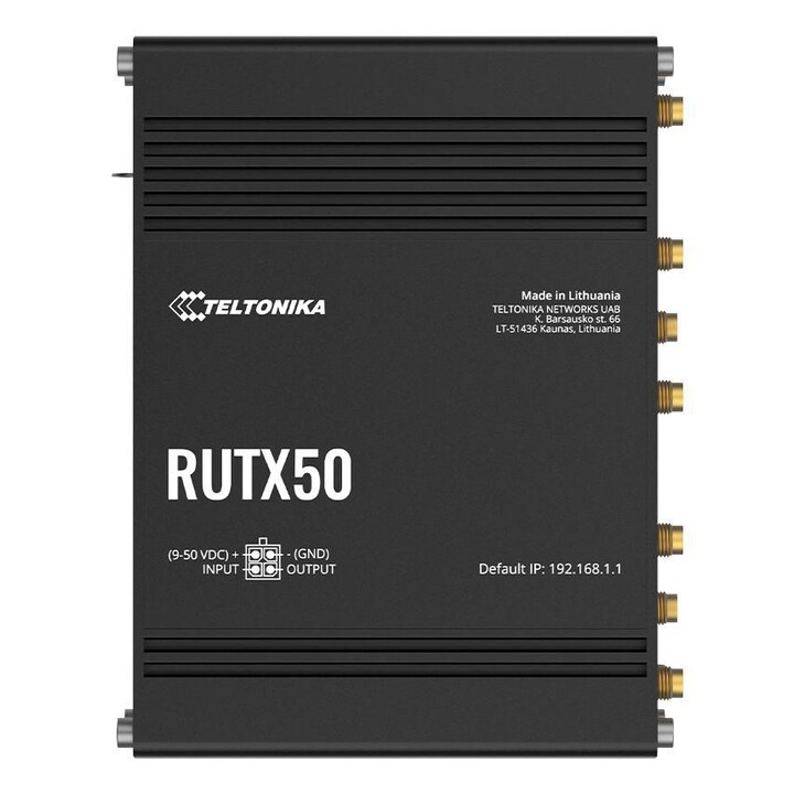 Teltonika RUTX50 Dual Band (2.4 GHz / 5 GHz) 5G Gigabit Ethernet Wireless Router Black