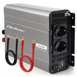 Conversor de tensão Qoltec MS Wave | 12V para 230V | 2000/4000W | USB | Compatível com baterias LiFePO4 GEL AGM