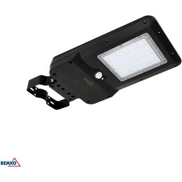 Farola solar LED BEMKO SOLGER 20W 3000LM 3000/4000/6000K IP65 NEGRA PIR