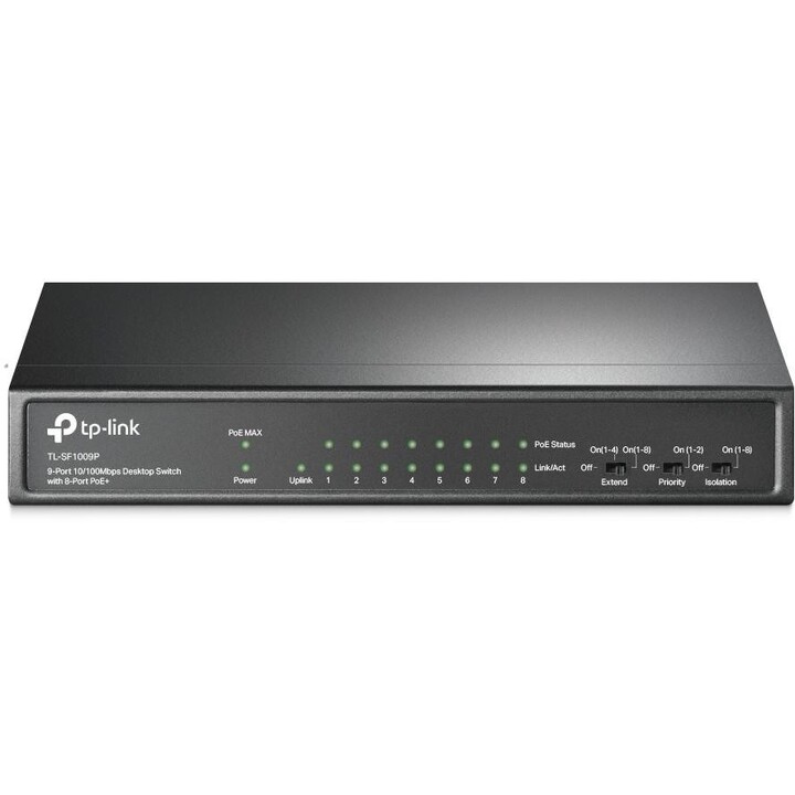 TP-Link TL-SF1009P switch No administrado Fast Ethernet (10/100) Energía sobre Ethernet (PoE) Negro