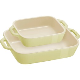 Set di 2 pirofile rettangolari STAUB, colore verde chiaro.