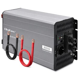 Conversor de tensão de onda senoidal pura Qoltec com UPS | 12V para 230V | 4000/8000W | USB | Compatível com baterias LiFePO4 GE
