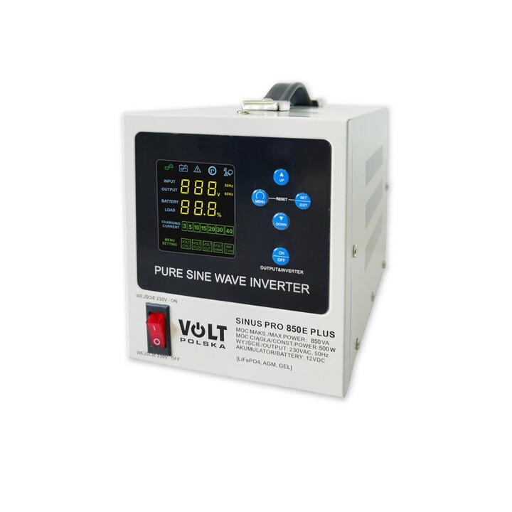 Convertidor VOLT POLSKA SINUSPRO 850E PLUS 2/230V (500/850W) [AGM, GEL, LiFePO4]