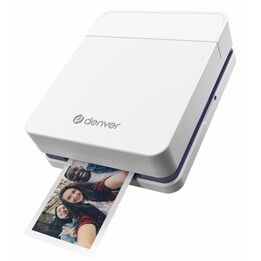 Impressora portátil Denver MCP-6010, branca, sem fio e com fio, a bateria, 600 x 600 DPI