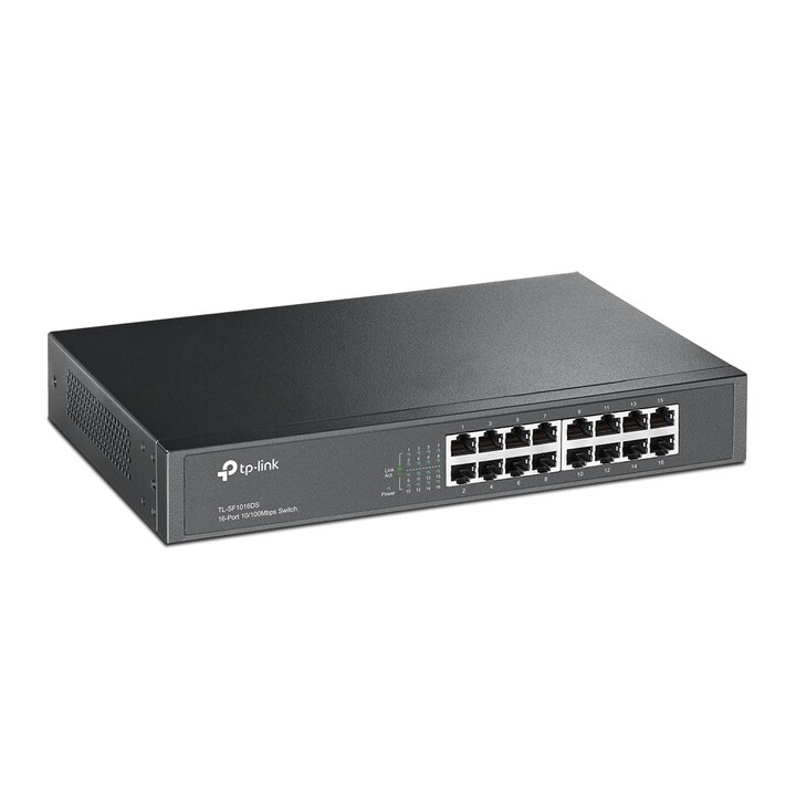 TP-Link TL-SF1016DS Unmanaged Fast Ethernet Switch (10/100) 1U Black