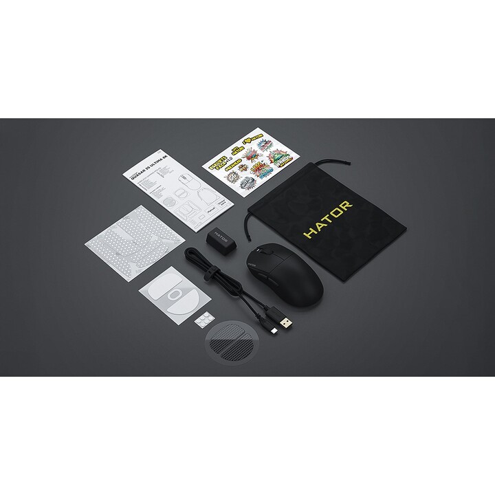 HATOR Quasar 3S Ultimate 8K Wireless Gaming Mouse Right Hand RF Wireless + Bluetooth + USB Type-C Optical 30000 DPI