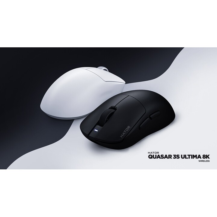 HATOR Quasar 3S Ultimate 8K Wireless Gaming Mouse Right Hand RF Wireless + Bluetooth + USB Type-C Optical 30000 DPI