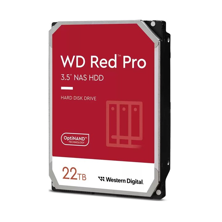 Disco rigido interno Western Digital Red Pro da 22 TB, 7200 RPM, 512 MB, 3,5", Serial ATA III