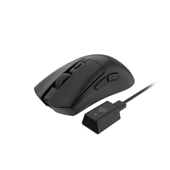 Ratón para juegos Genesis Zircon 880 Pro 8K/8K inalámbrico de 30000 DPI, color negro.