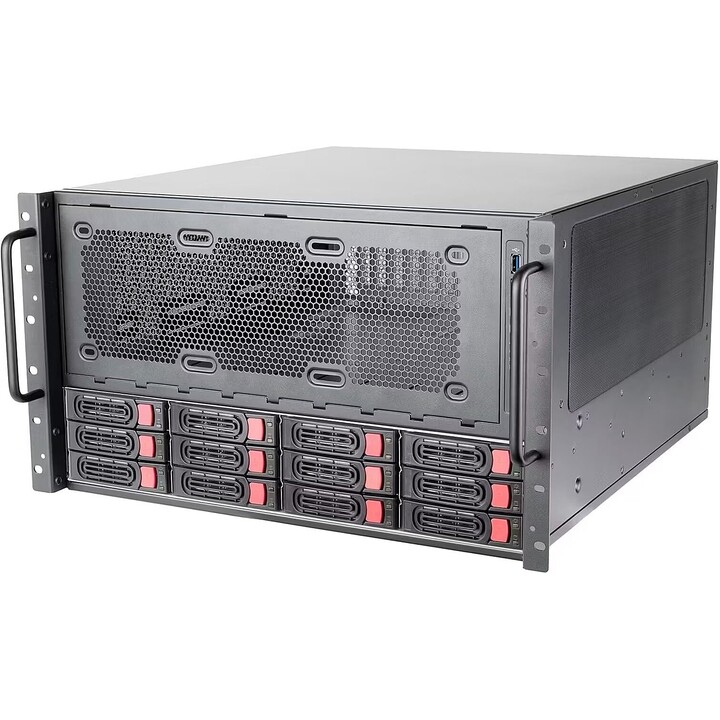 SilverStone RM61-312 6U Rackmount Storage Server-Gehäuse mit 12 Hotswap 3,5 Zoll Einschüben und SSI-EEB Unterstützung