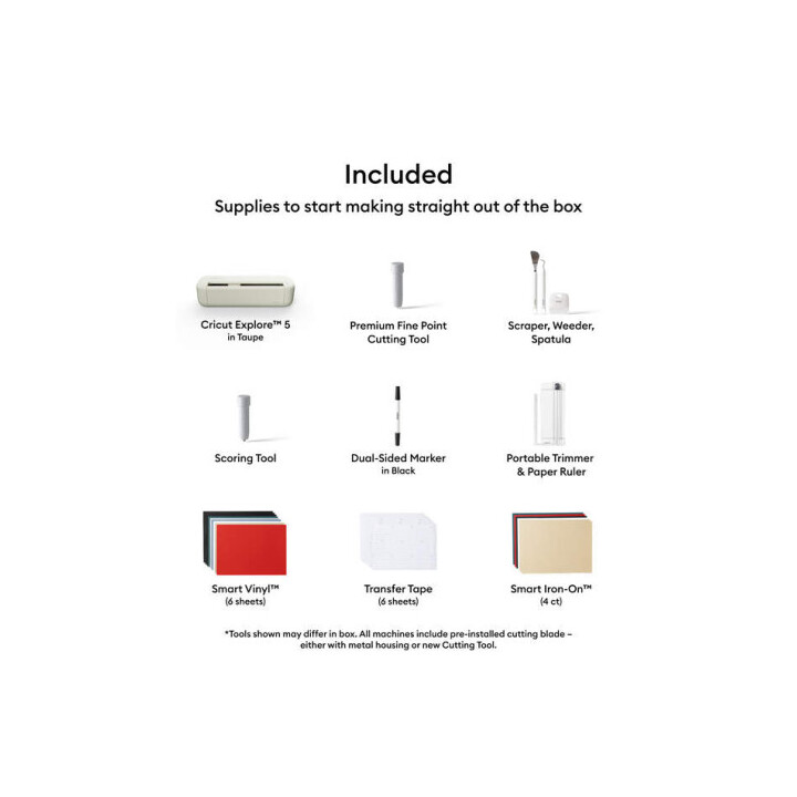 Kit Cricut Explore 5 Essentials color tortora