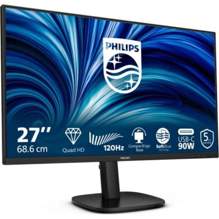 Philips 27B2U3601/00 Monitor IPS Quad HD 120 Hz de 27" com altura ajustável e tempo de resposta de 4 ms