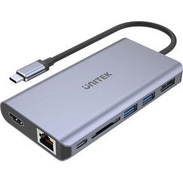 7-in-1 USB-C Ethernet Hub uHUB S7+ with MST Dual Monitor
