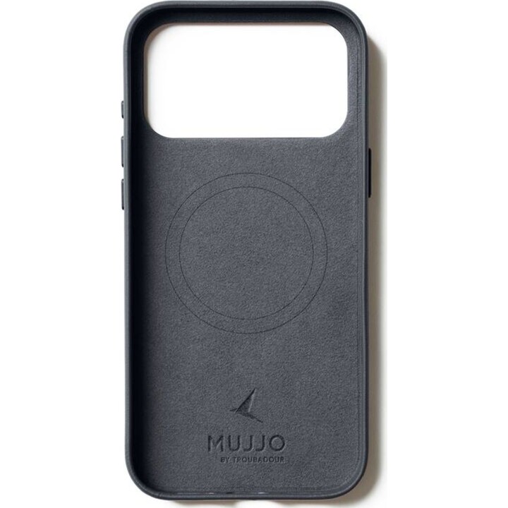 Mujjo Étui en cuir pour iPhone 17 Pro Max - Protection fine compatible avec MagSafe - Basalte