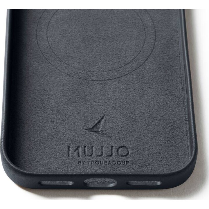 Mujjo Étui en cuir pour iPhone 17 Pro Max - Protection fine compatible avec MagSafe - Basalte