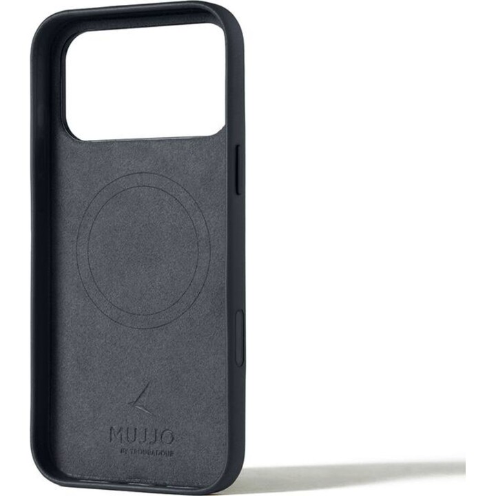 Mujjo Étui en cuir pour iPhone 17 Pro Max - Protection fine compatible avec MagSafe - Basalte