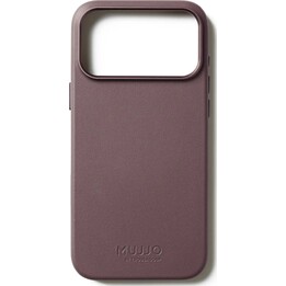 Mujjo Leather Case for iPhone 17 Pro Max – Enhanced Camera Protection Compatible with MagSafe – Bronze Red
