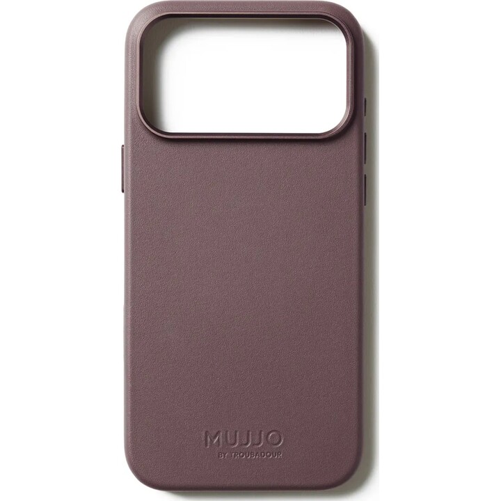 Mujjo Leather Case for iPhone 17 Pro Max – Enhanced Camera Protection Compatible with MagSafe – Bronze Red