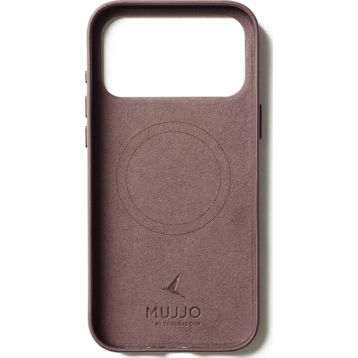 Mujjo Leather Case for iPhone 17 Pro Max – Enhanced Camera Protection Compatible with MagSafe – Bronze Red
