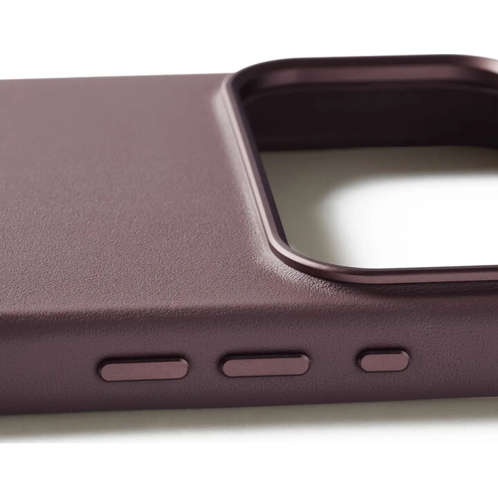 Capa em pele Mujjo para iPhone 17 Pro Max - Proteção melhorada para a câmara Compatível com MagSafe - Vermelho bronze