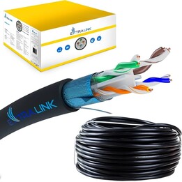 Extralink Cable de instalación de red de par trenzado de categoría 6A F/FTP para interiores 305 m