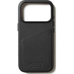 Mujjo Étui portefeuille en cuir pour iPhone 17 Pro - Fentes pour cartes et compatibilité MagSafe - Noir