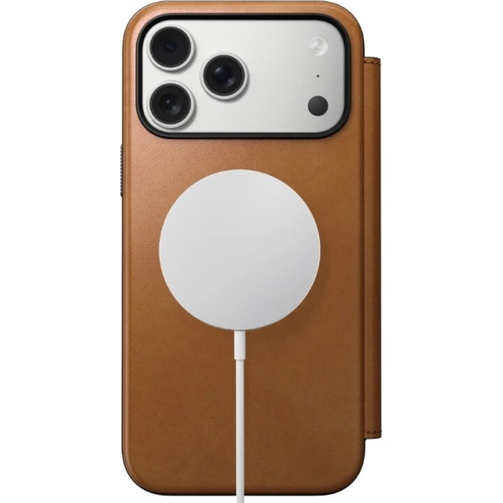Nomad Hellbraunes Leder Flip Case für iPhone 17 Pro Max