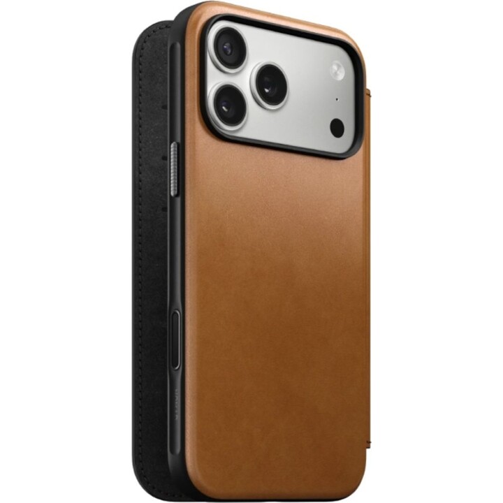 Nomad Light Brown Leather Flip Case pour iPhone 17 Pro Max