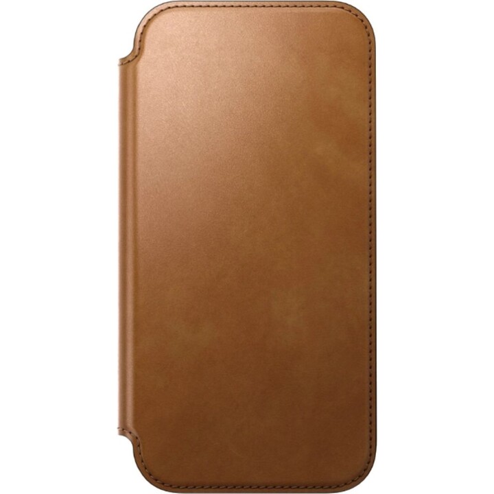 Capa flip em pele castanha clara Nomad para iPhone 17 Pro Max