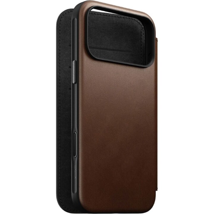 Nomad Leather Flip Cover pour iPhone 17 Pro Max, Marron