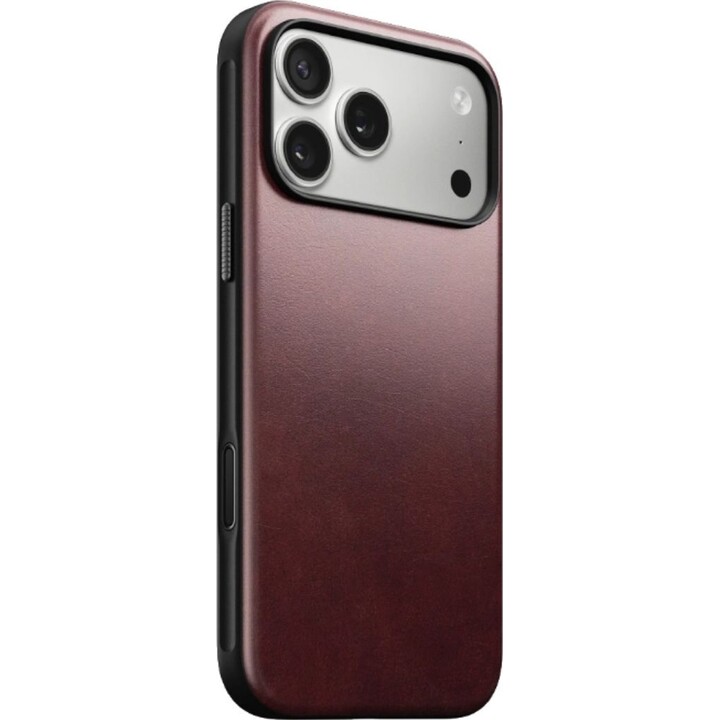 Horween Nomad Ledertasche für iPhone 17 Pro Max, Burgunderrot