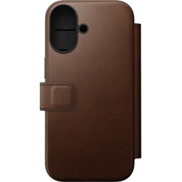 Nomad Leather Flip Cover para iPhone 17, castanho