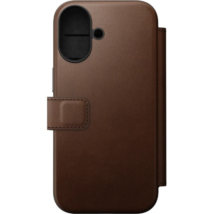 Nomad Leder Flip Cover für iPhone 17, Braun